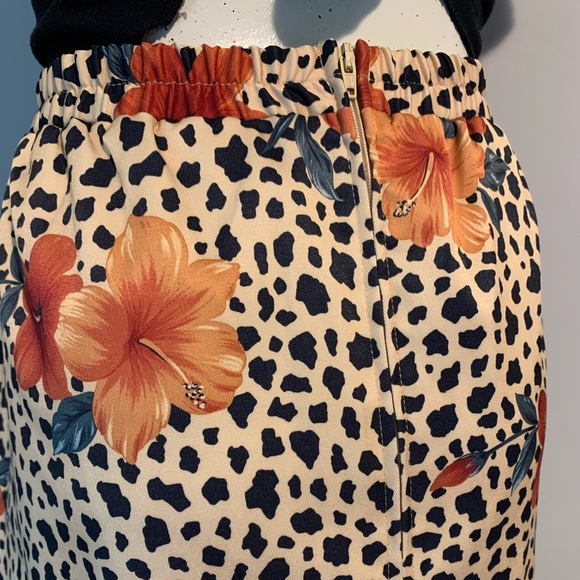 Vintage Leopard & Floral Skirt - Picture 4 of 6